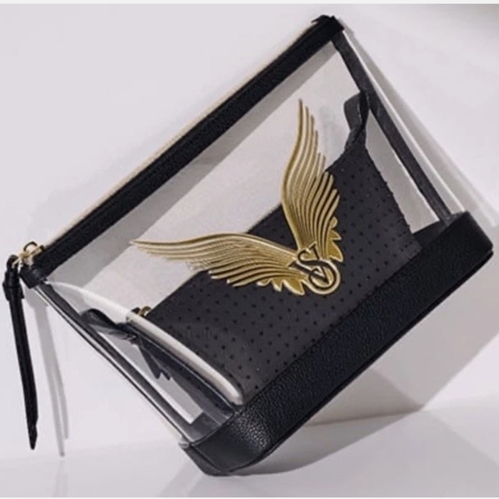 Victoria's Secret Black and Gold Transparent Clutch